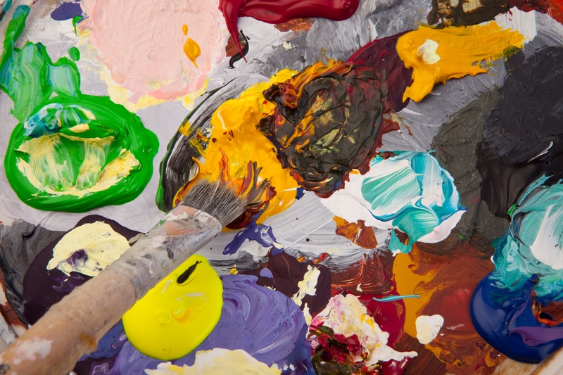 painters palette mixing colors_beginner artist_Yarnell School