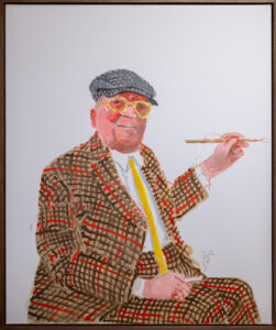 Self portrait by famous English artist David Hockney. Acrylic Artists-Yarnell School Online