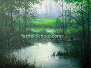 water and land acrylic landscape painting by Jerry Yarnell - Yarnell School Online