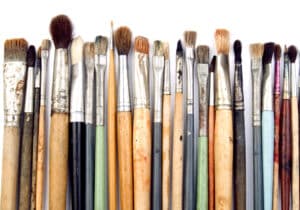 Artists brushes isolated on white. Acrylic painting Brushes - Yarnell School Online