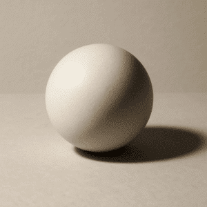 A simple sphere under a single light source showing highlight, mid-tone, and cast shadow. Example of Light and shadow - Yarnell School