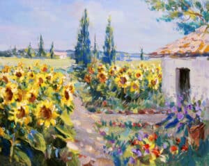 Summer landscape painting - acrylic paints on hardboard. Acrylic vs Oil vs Watercolor - Acrylic Painting - Yarnell School of Fine Art